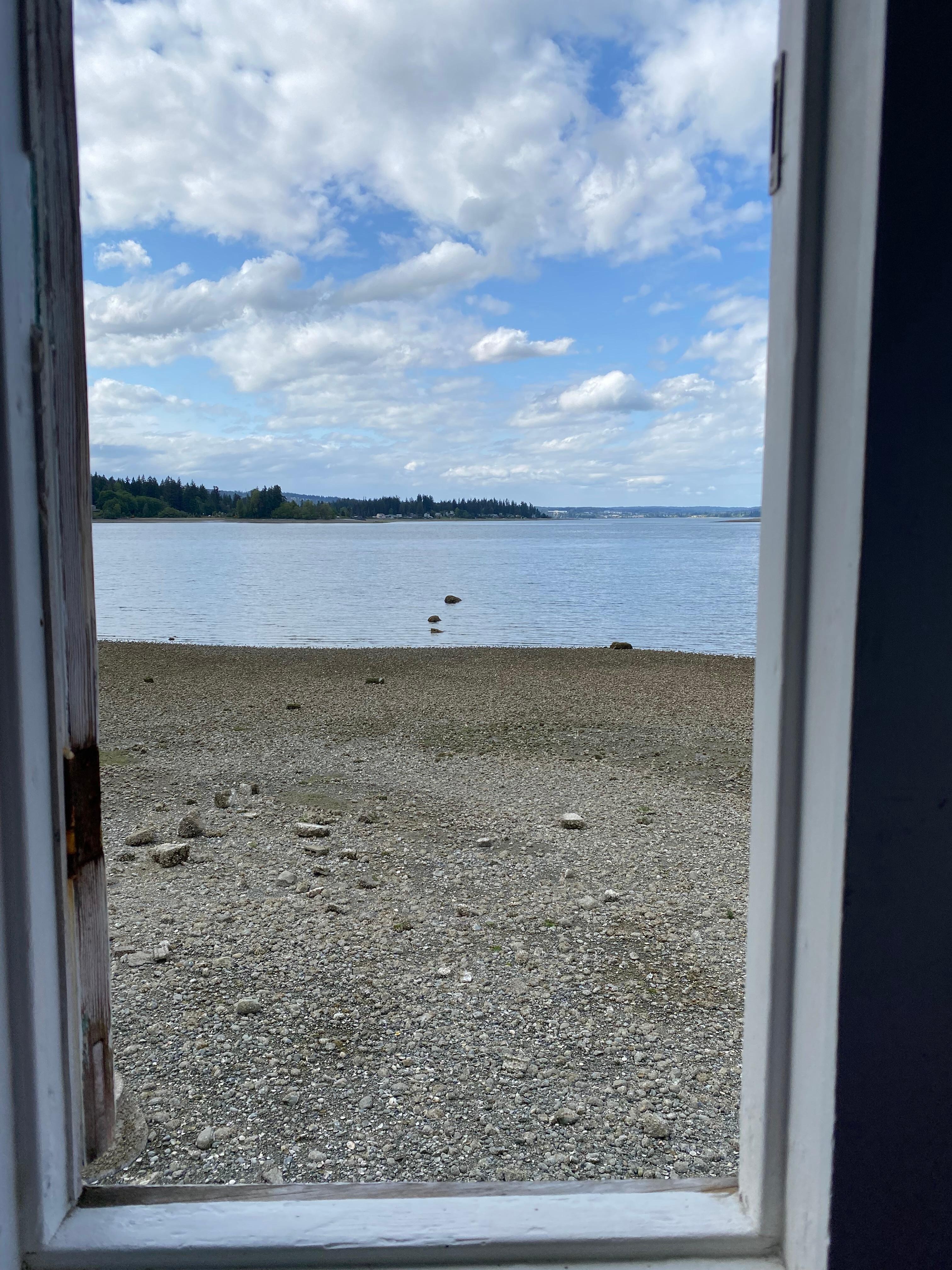 View out the window at low tide