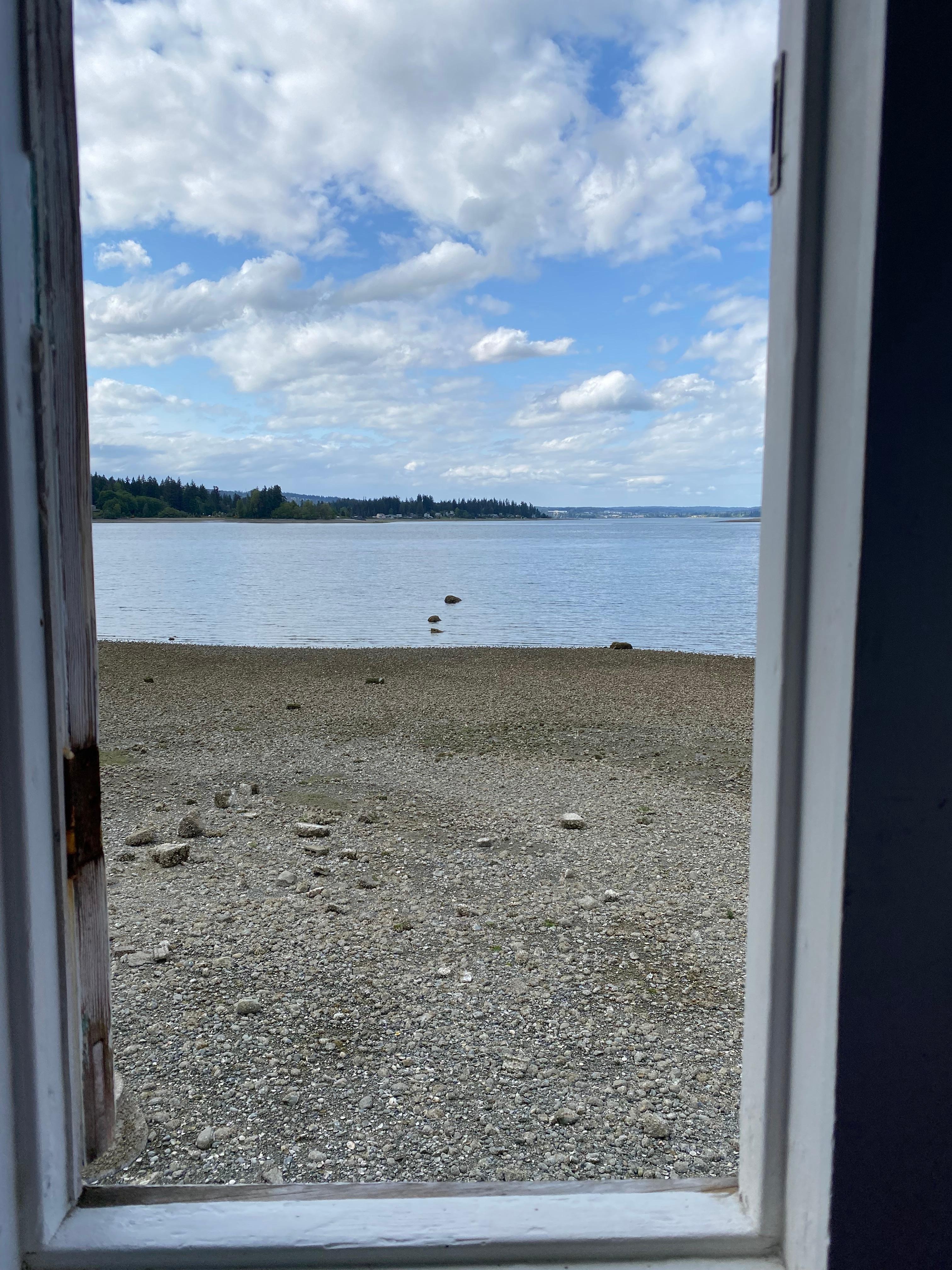 View out the window at low tide