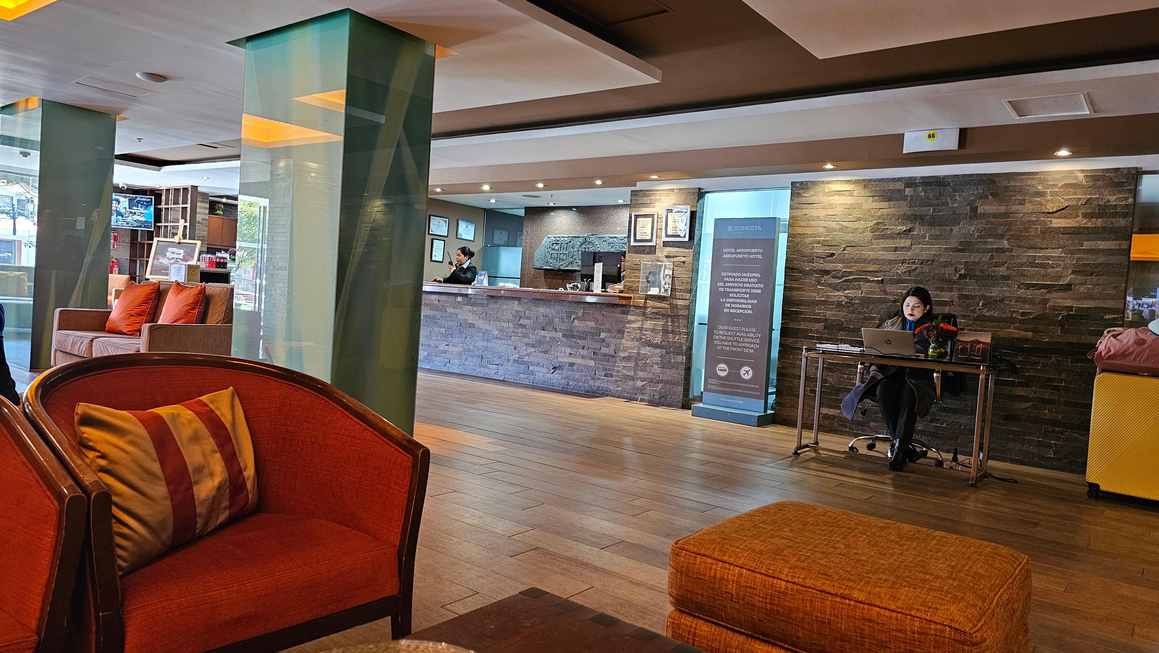 The beautiful lobby and efficient staff.