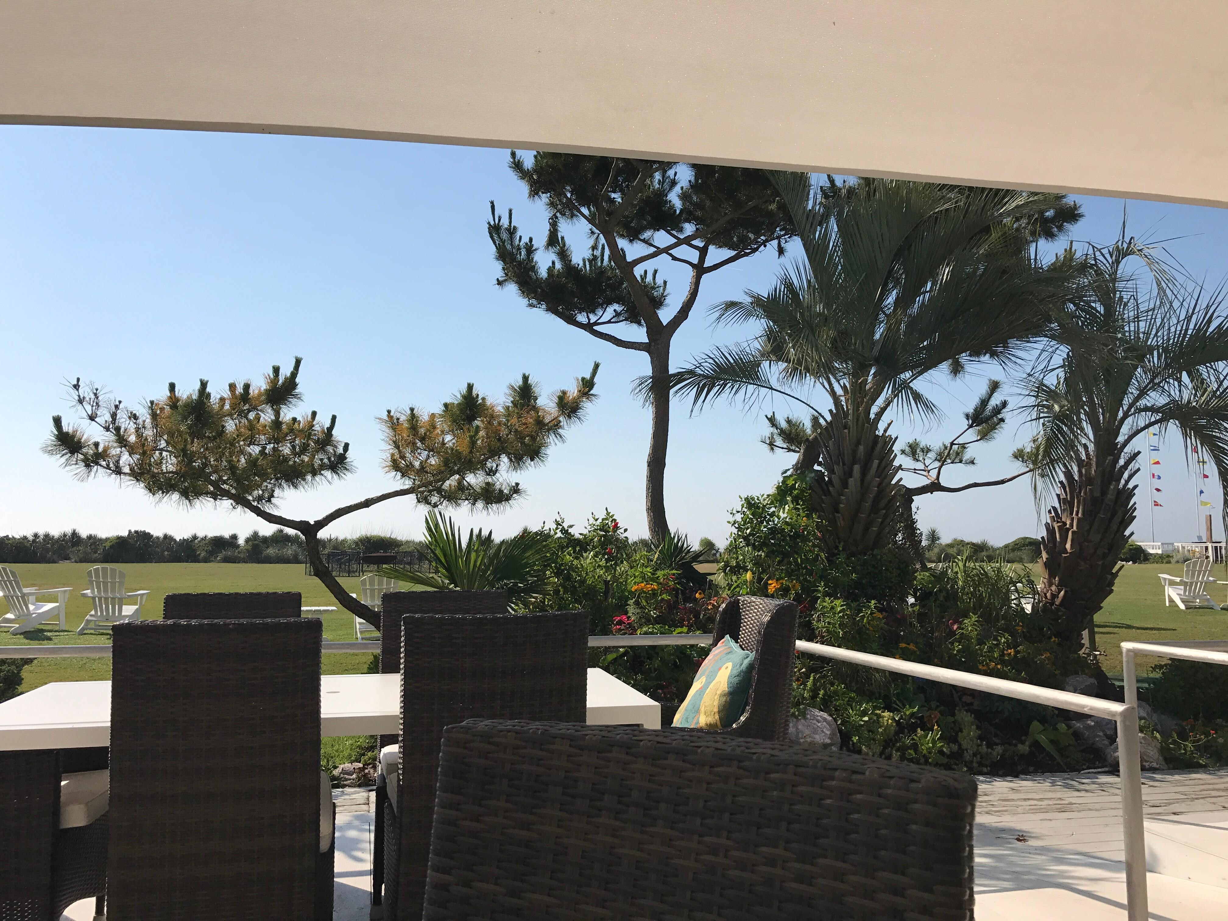 View from complimentary breakfast seating