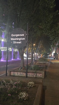 Right across from Washington St.