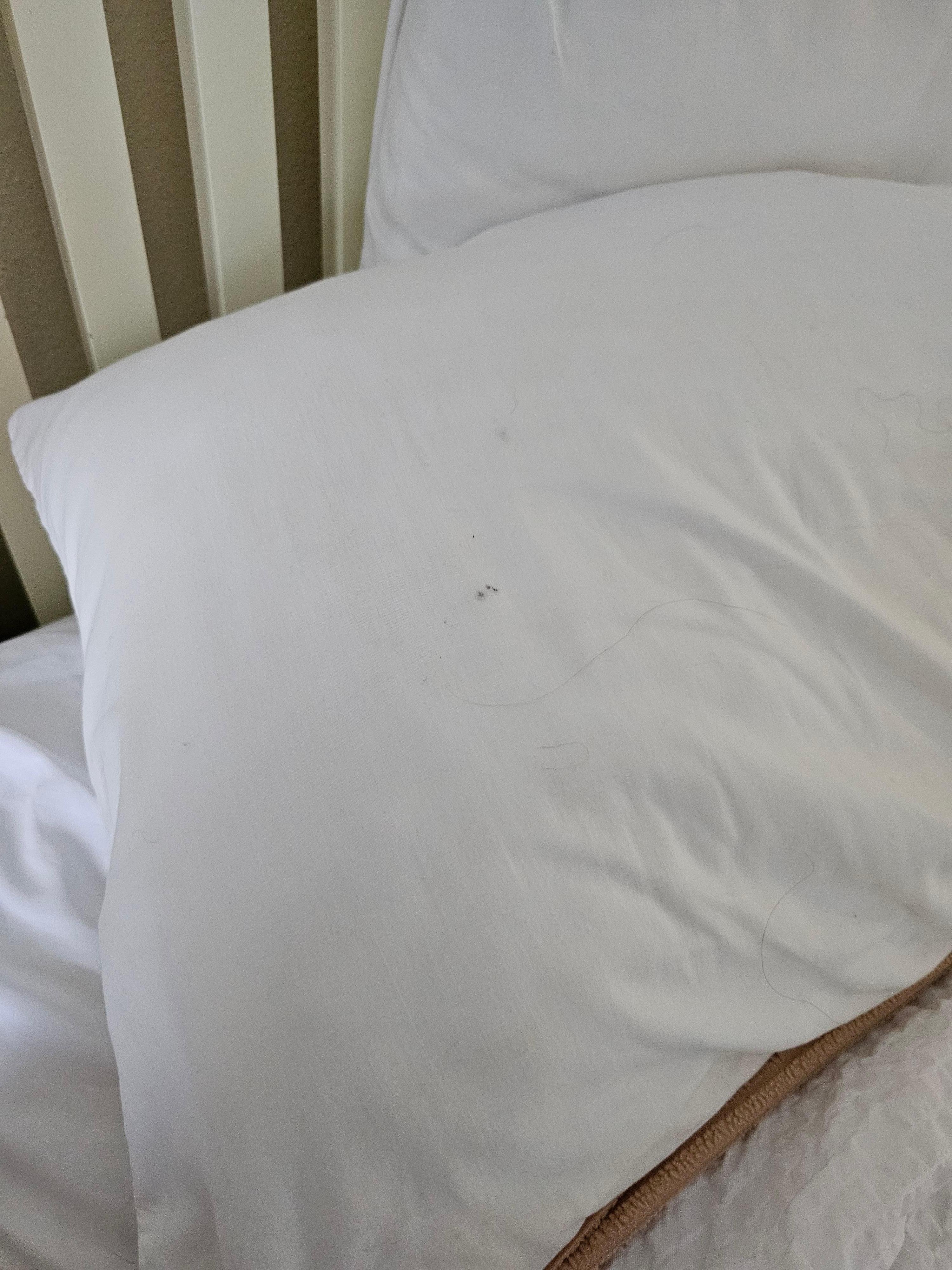 Dirty pillowcase flipped over