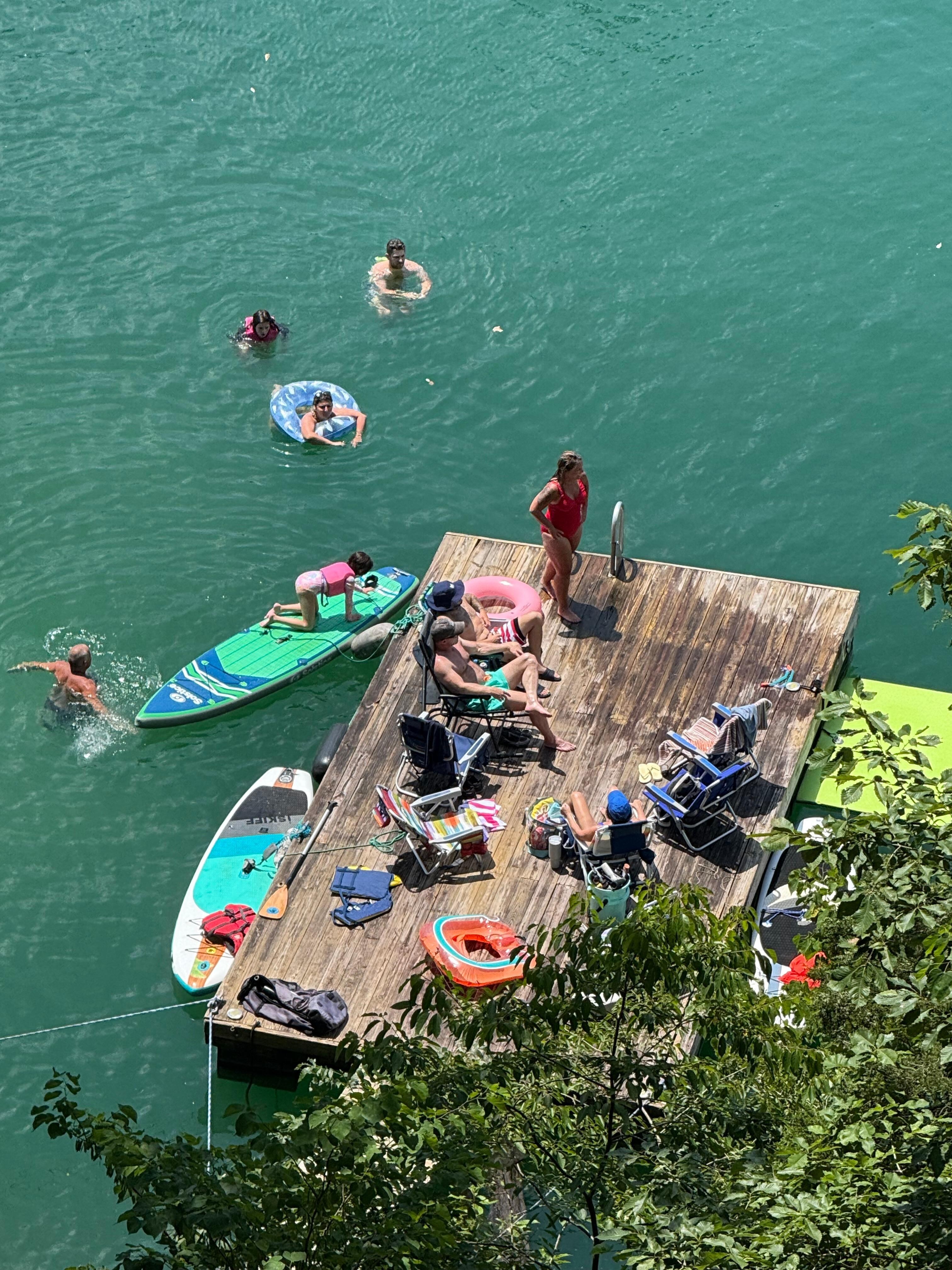 Playing off the dock