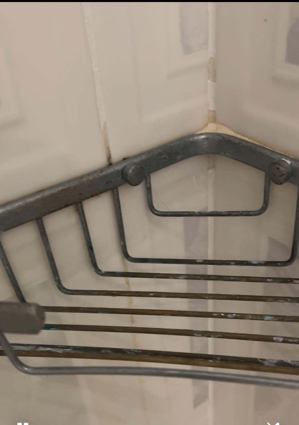 Rusted and moldy shower