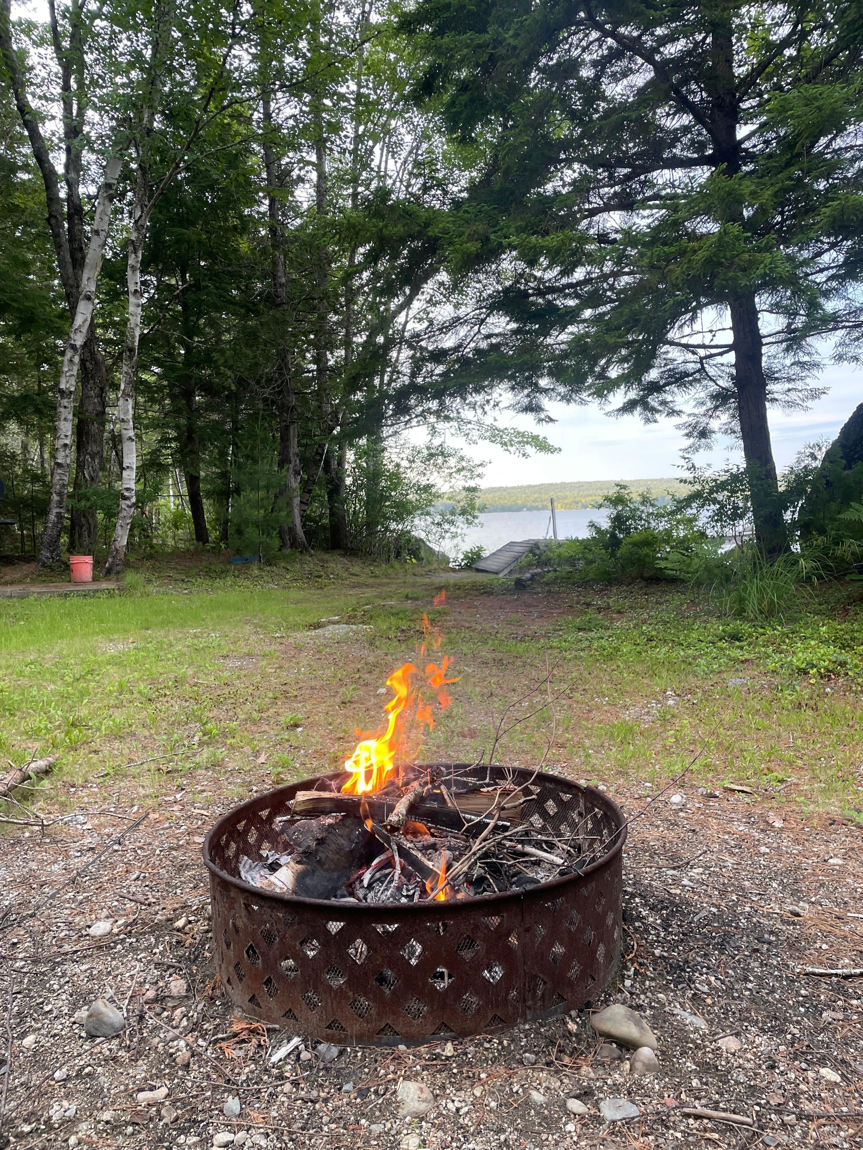 Firepit made for smores . 