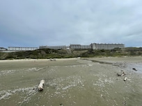 Looking back at Hallmark from the beach