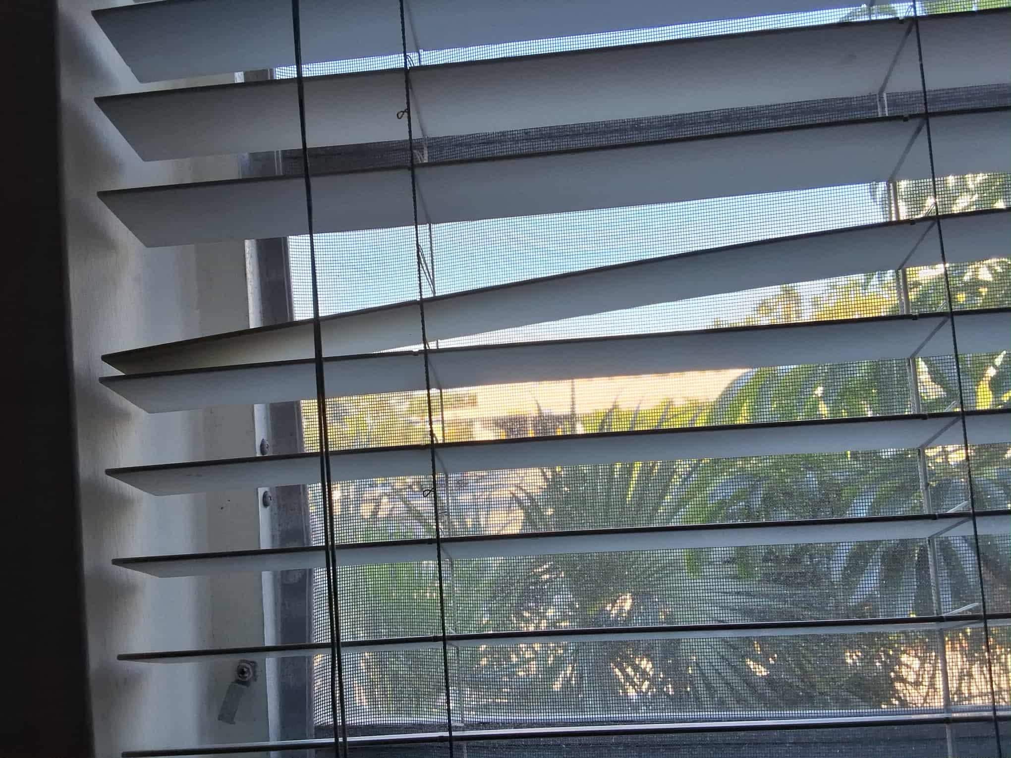 Blinds did not close and were broken