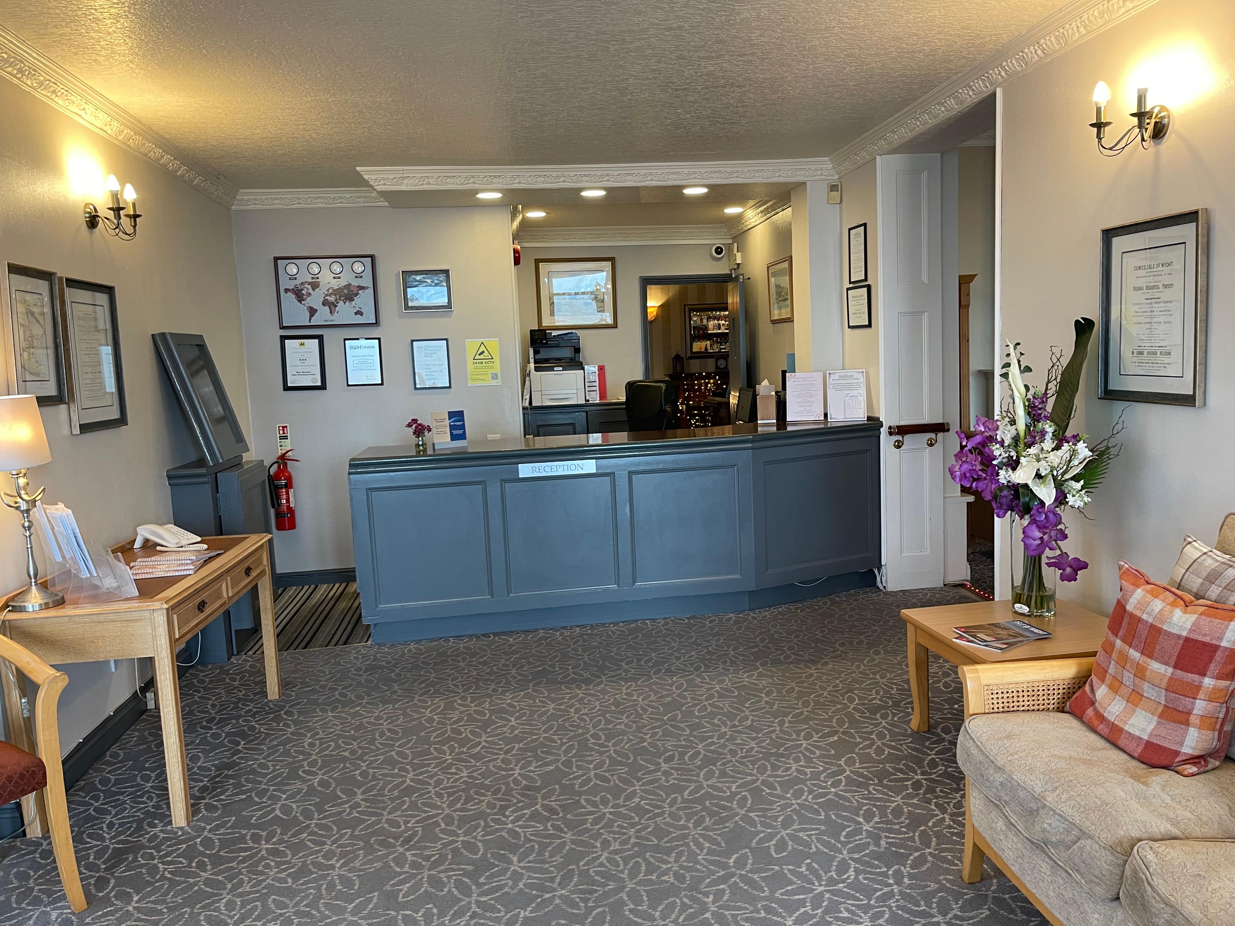 Clean and quaint reception area.