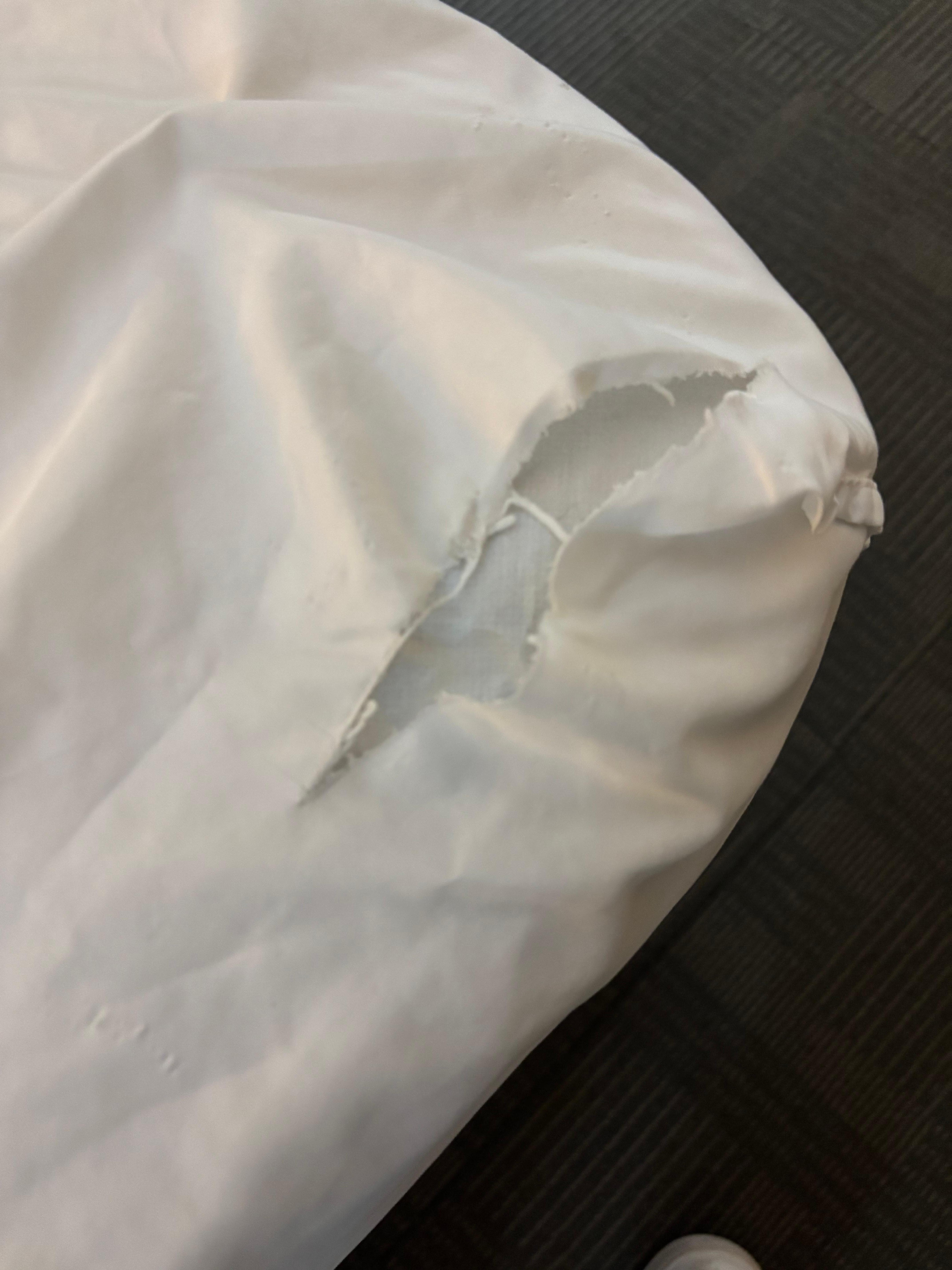 holes everywhere on the bed covers