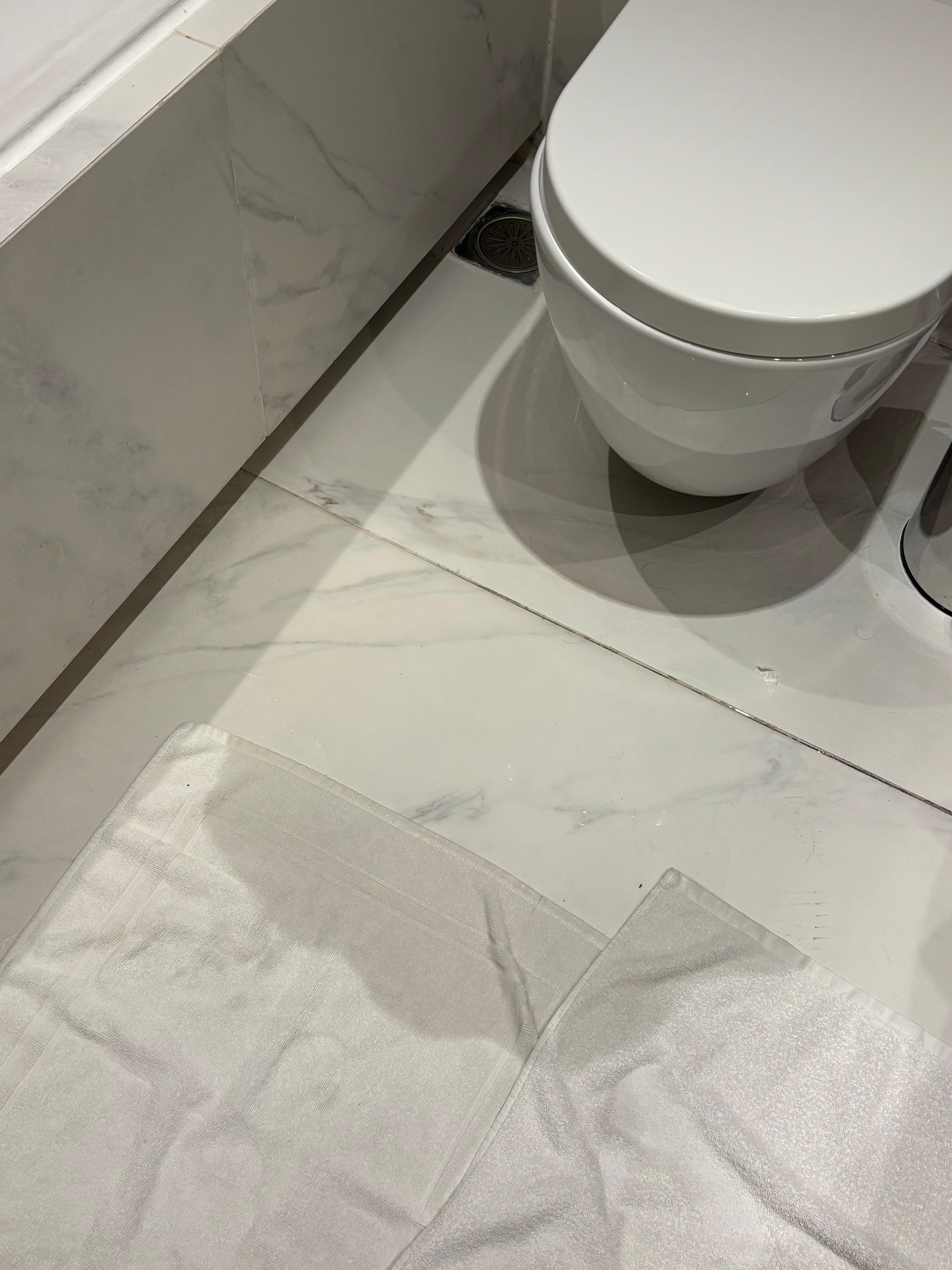 Bathroom floor flooded when the bath was drained