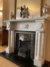 Fireplace in lobby
