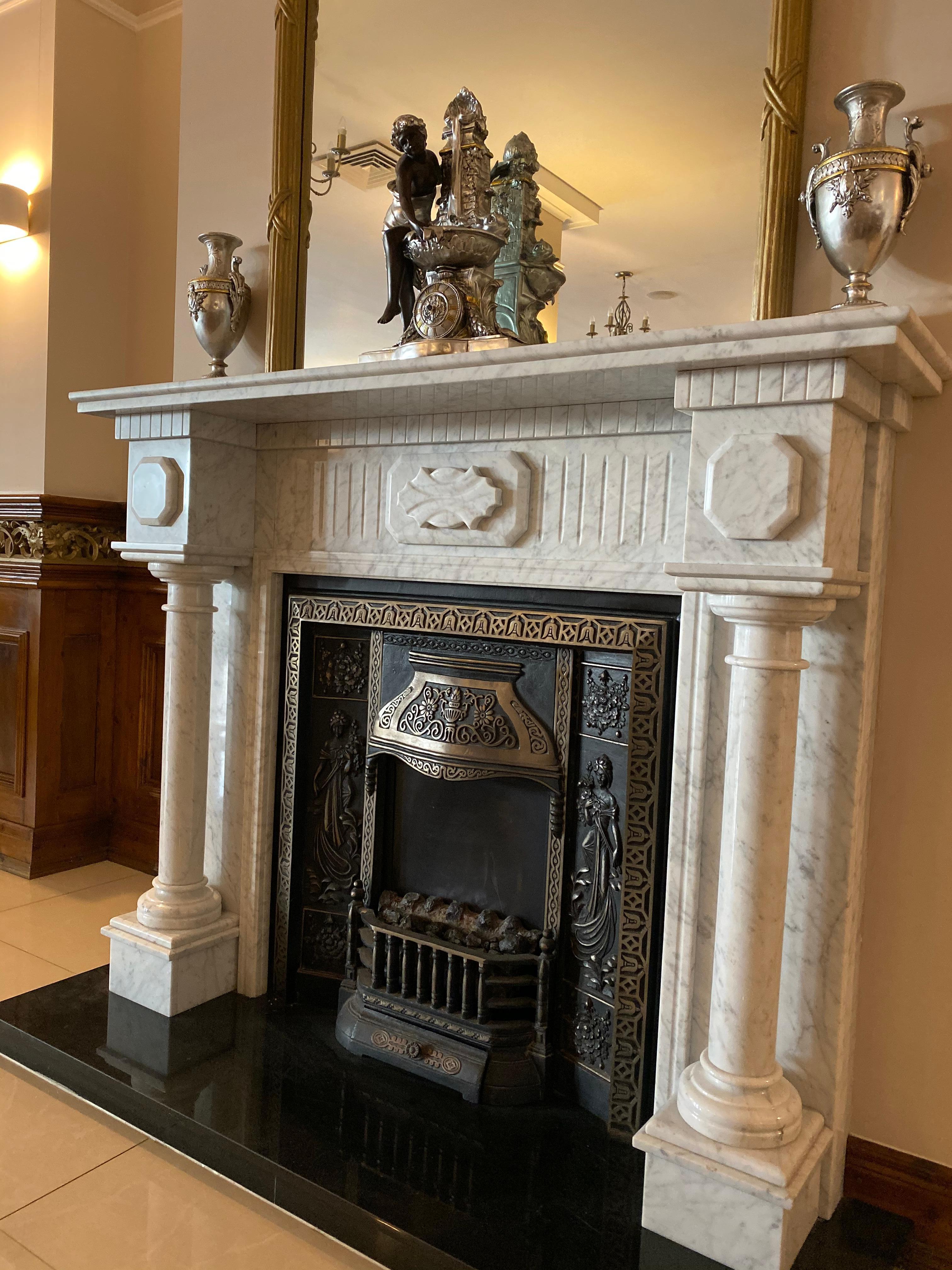 Fireplace in lobby 