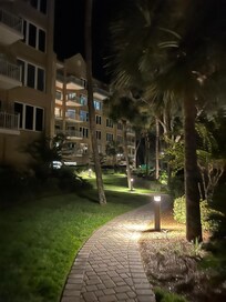 Well lit pathways for a moonlight stroll out to the beach!