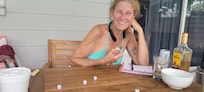 My sister enjoying herself.