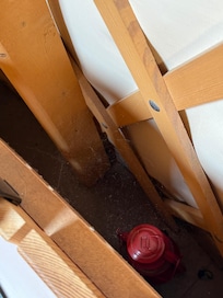 Spiderwebs behind our bed