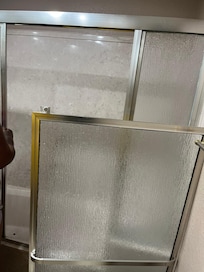 Here’s a few photos of the beds that being held up by a block the shower door the moldy ice maker