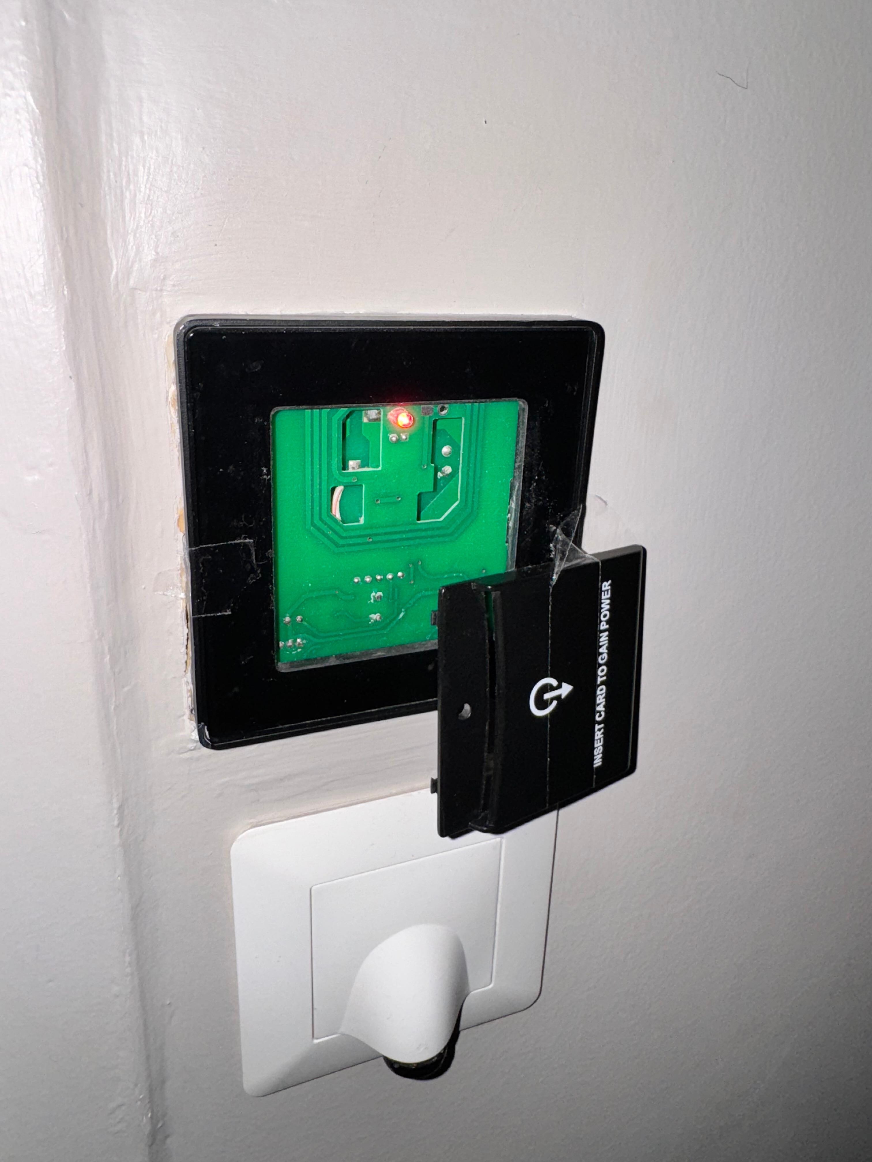 Need to insert card for light to work 