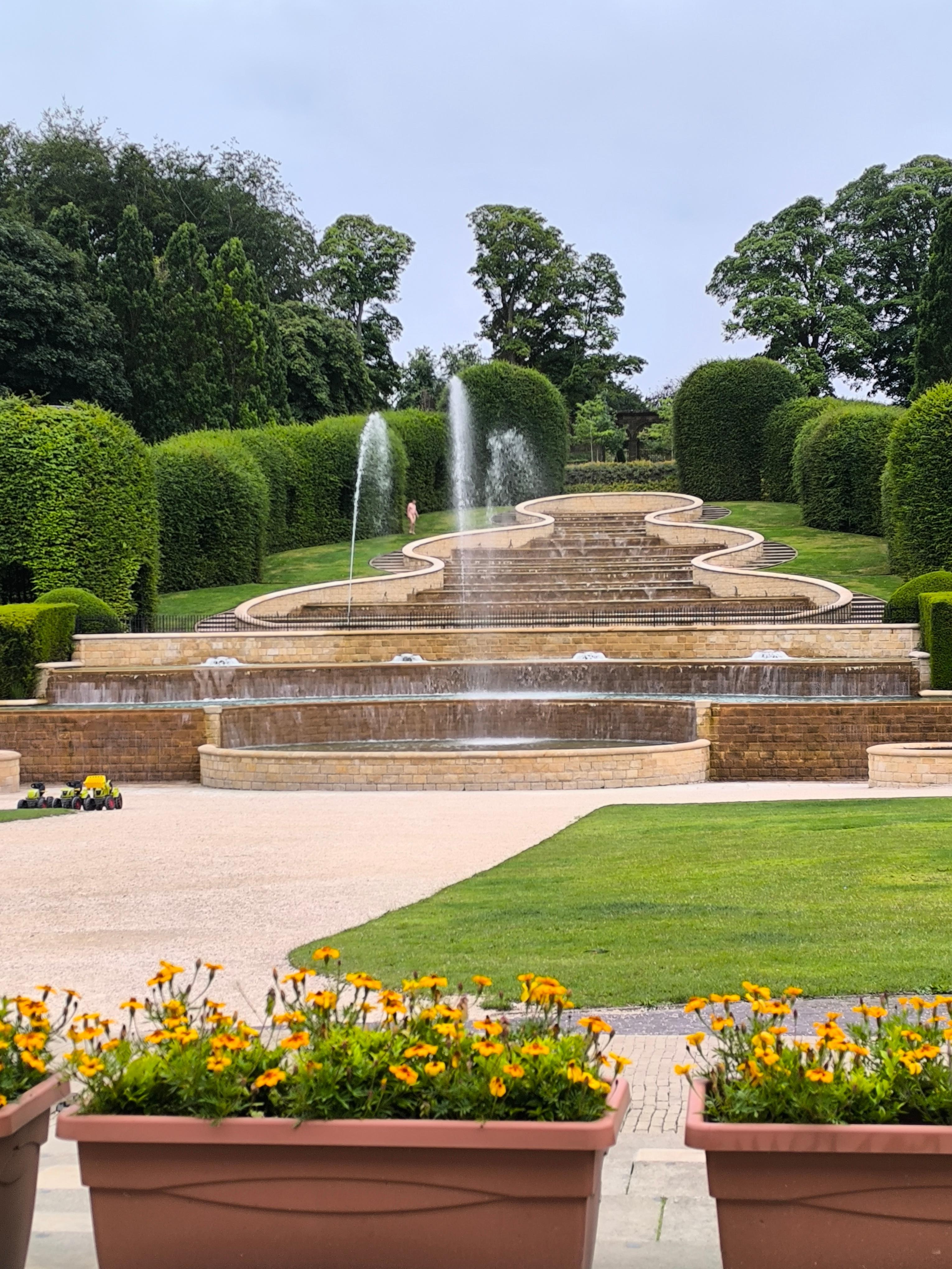 Alnwick Castle gardens main cascade 
