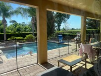 After the pool, we'd often drip dry in the area under cover with nice chairs and a table.