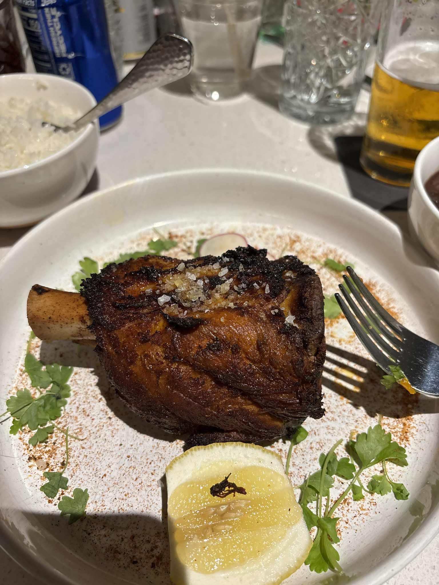 Roasted pork shanks is what keeps my husband coming back.