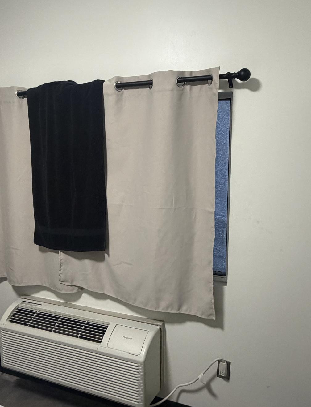 The blinds don’t fully block out the light nor the view for people that want to look in. I figured out how to cover the window with towels I got from cleaning lady.