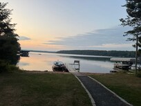 Sunrise over the calm bay.