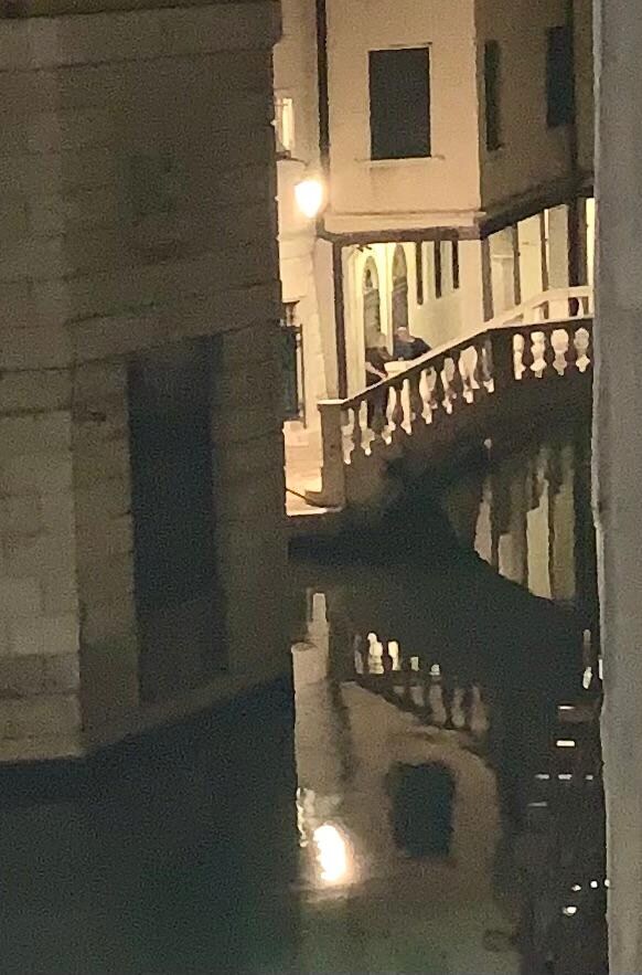 Evening view from master bedroom on arrival.