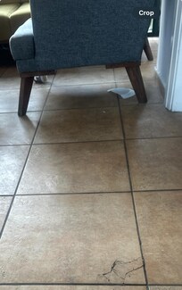 Rubbish under the seats in reception