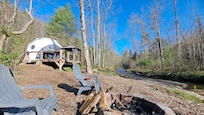 View from the firepit area next to the creek