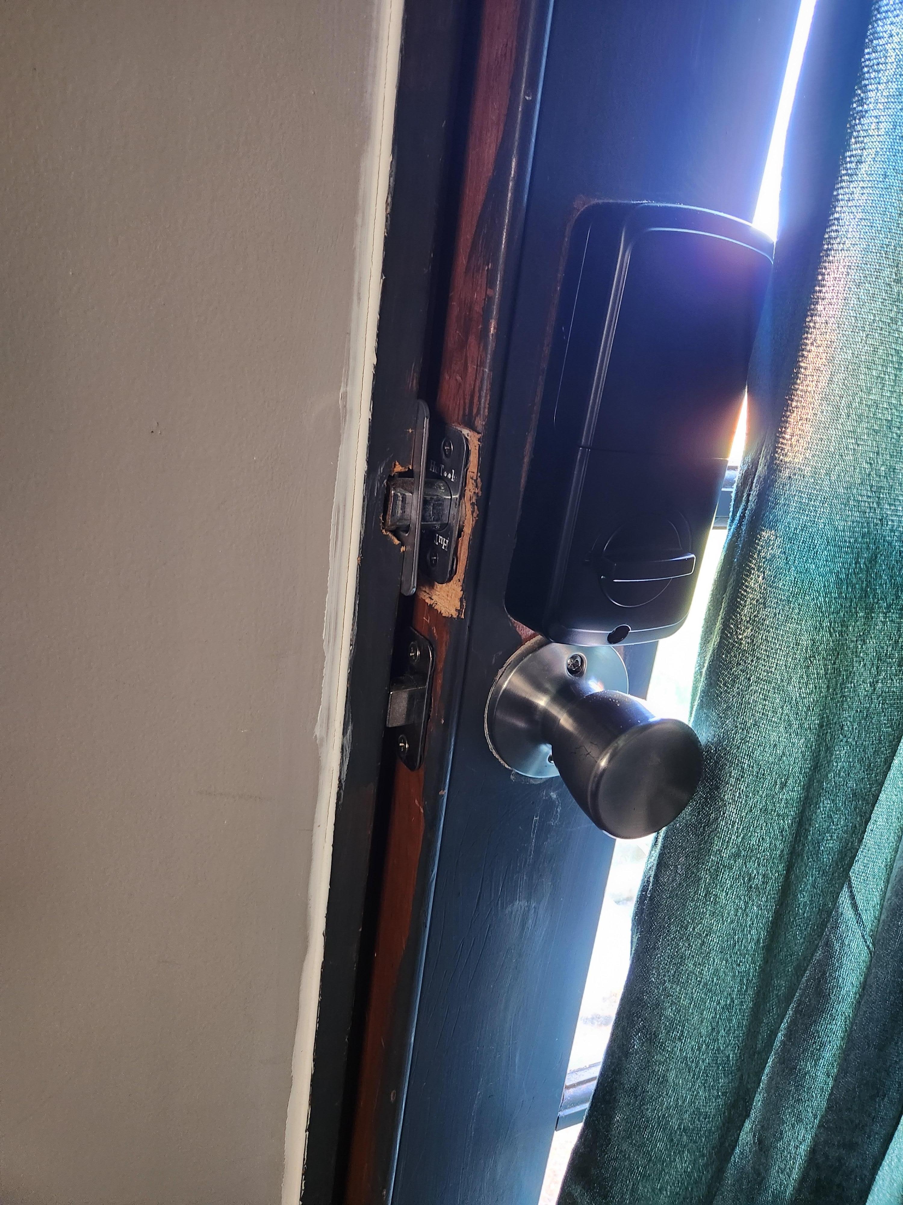 This is the door when fully closed & locked.