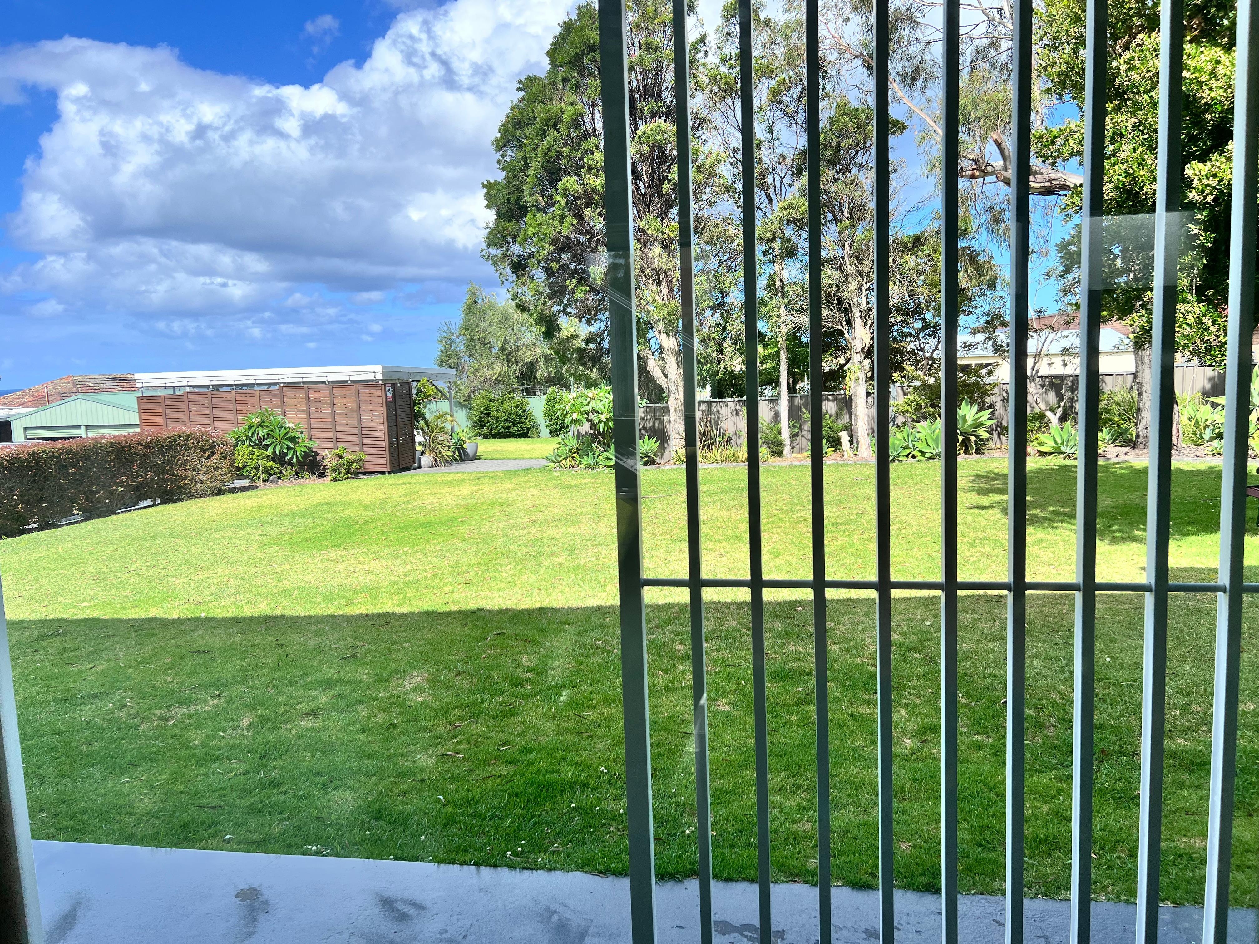 View of lawn  area from our room 