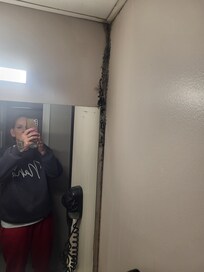 Mold, from the ceiling, down to the sink.