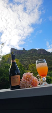relaxing on the back deck with a terrific view.