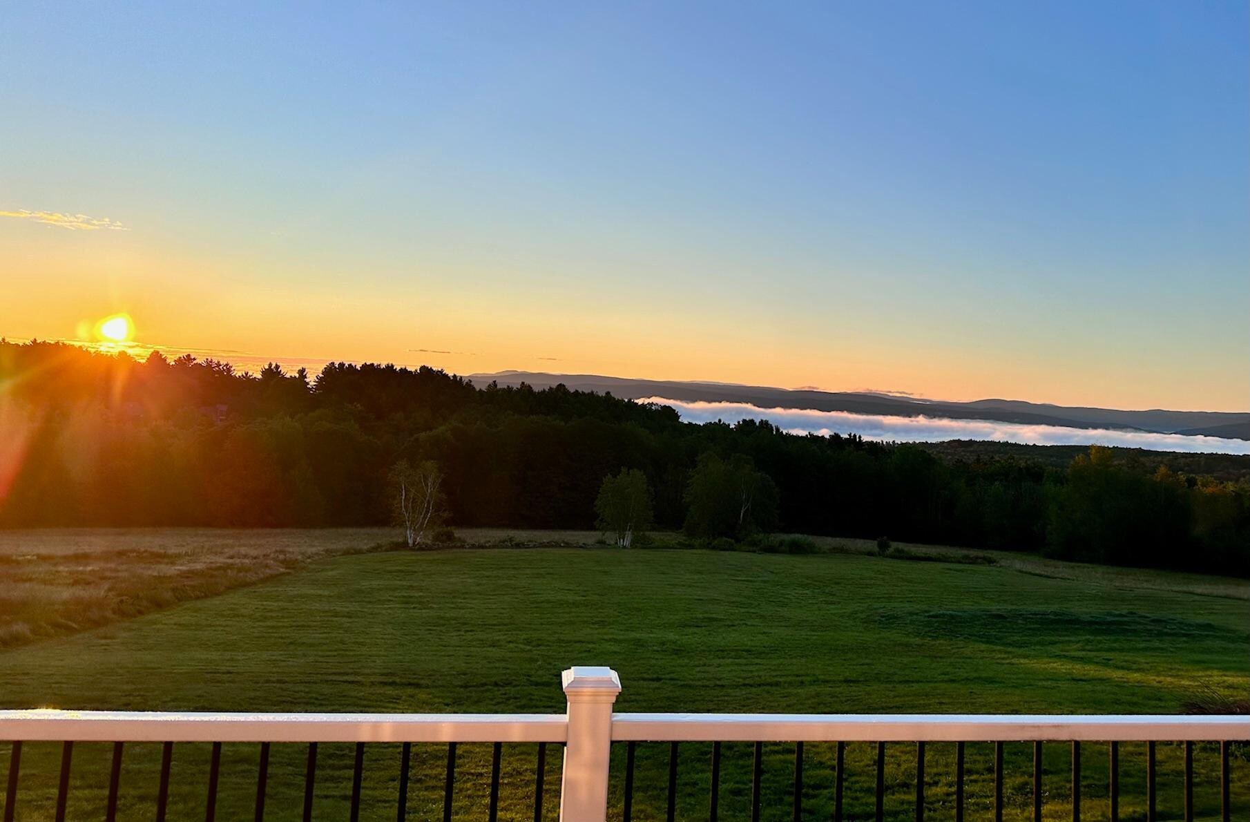 Lovely views of the Connecticut River Valley and New Hampshire Hills.