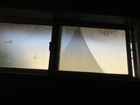 Gross dirty bathroom window