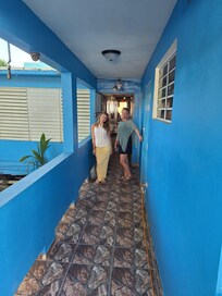 Right outside our room. Restaurant entrance right behind them.