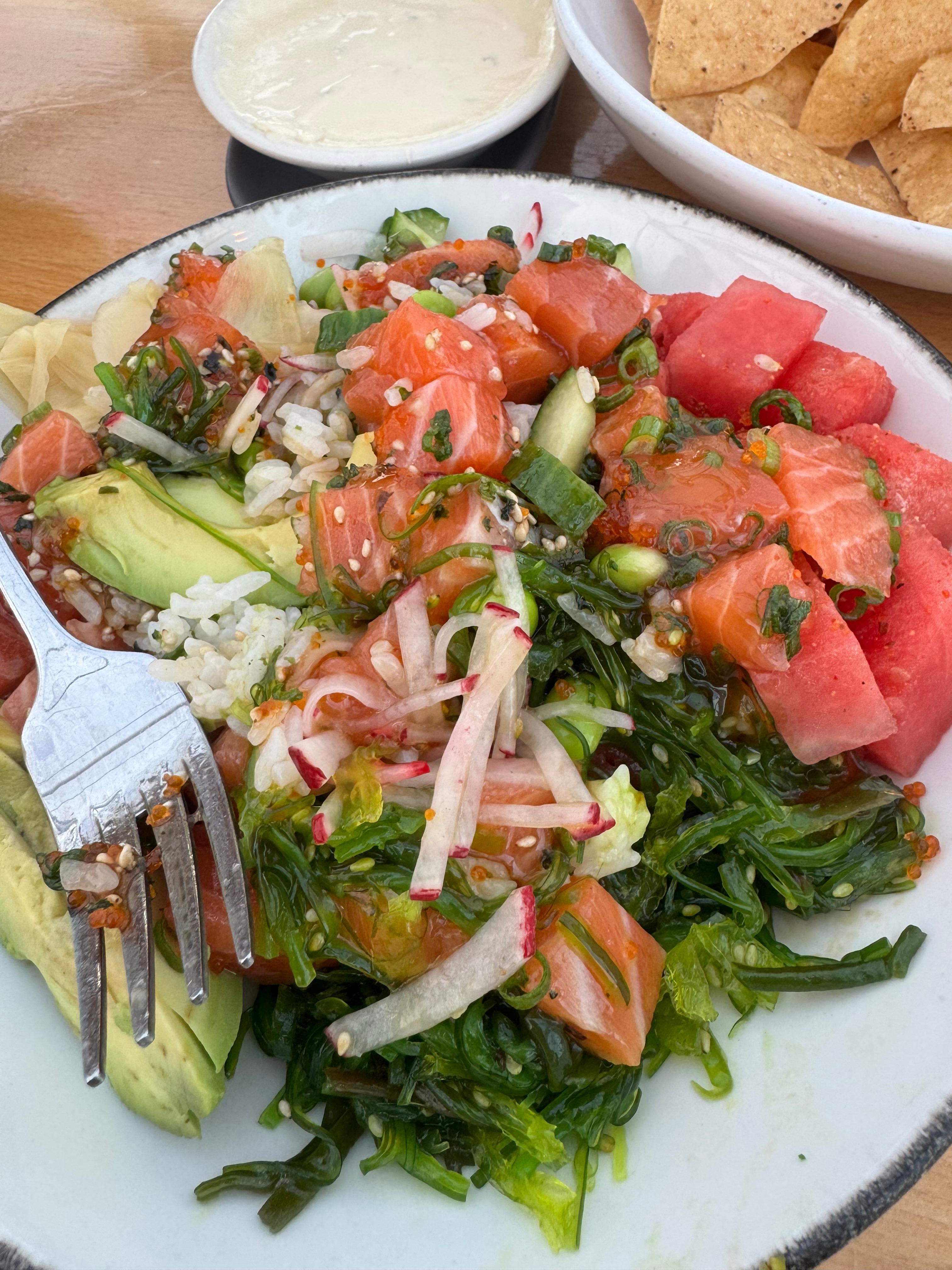 Offshore salmon poke bowl