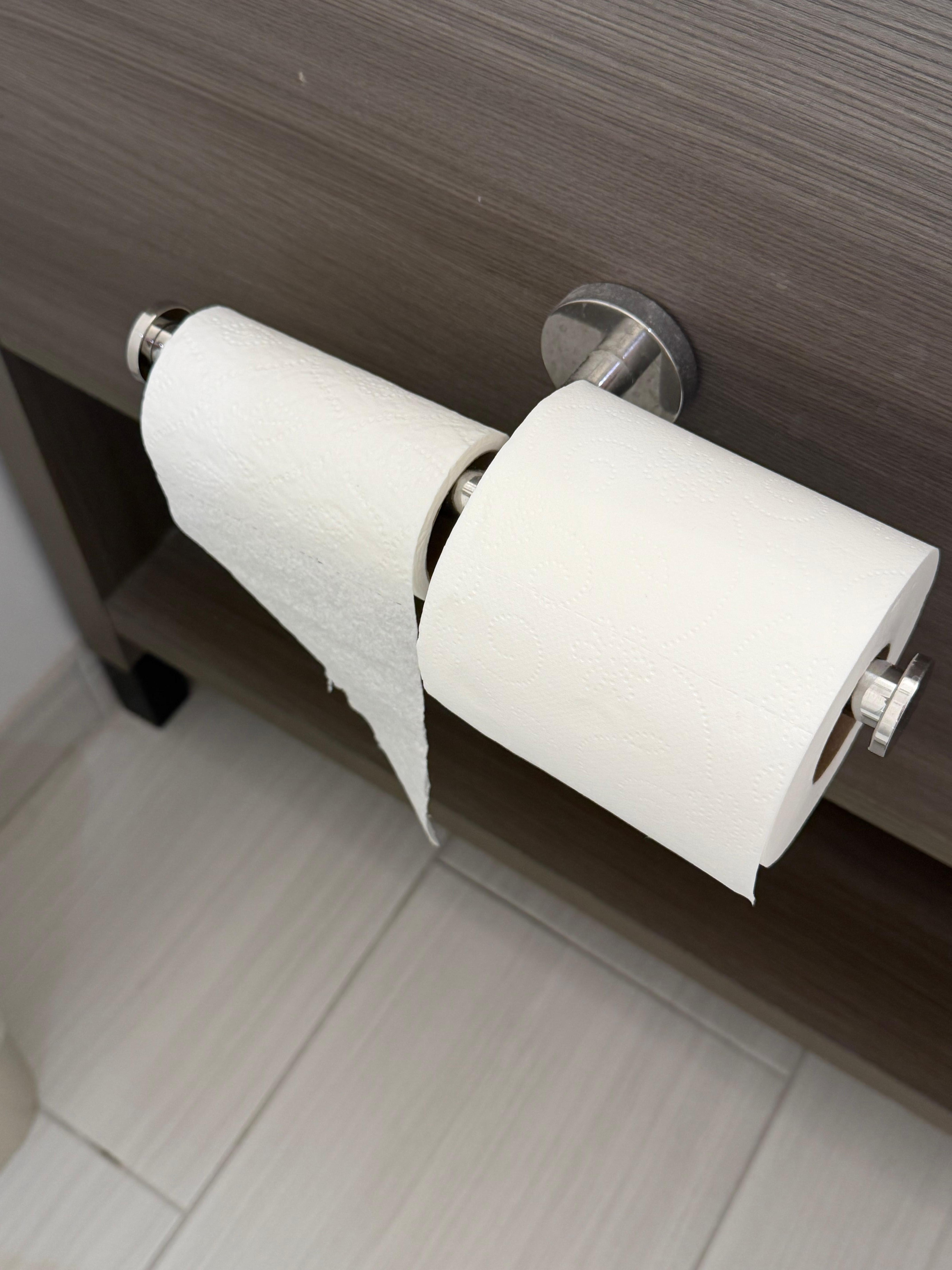 toilet paper that has been started and is not new
