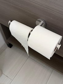 toilet paper that has been started and is not new