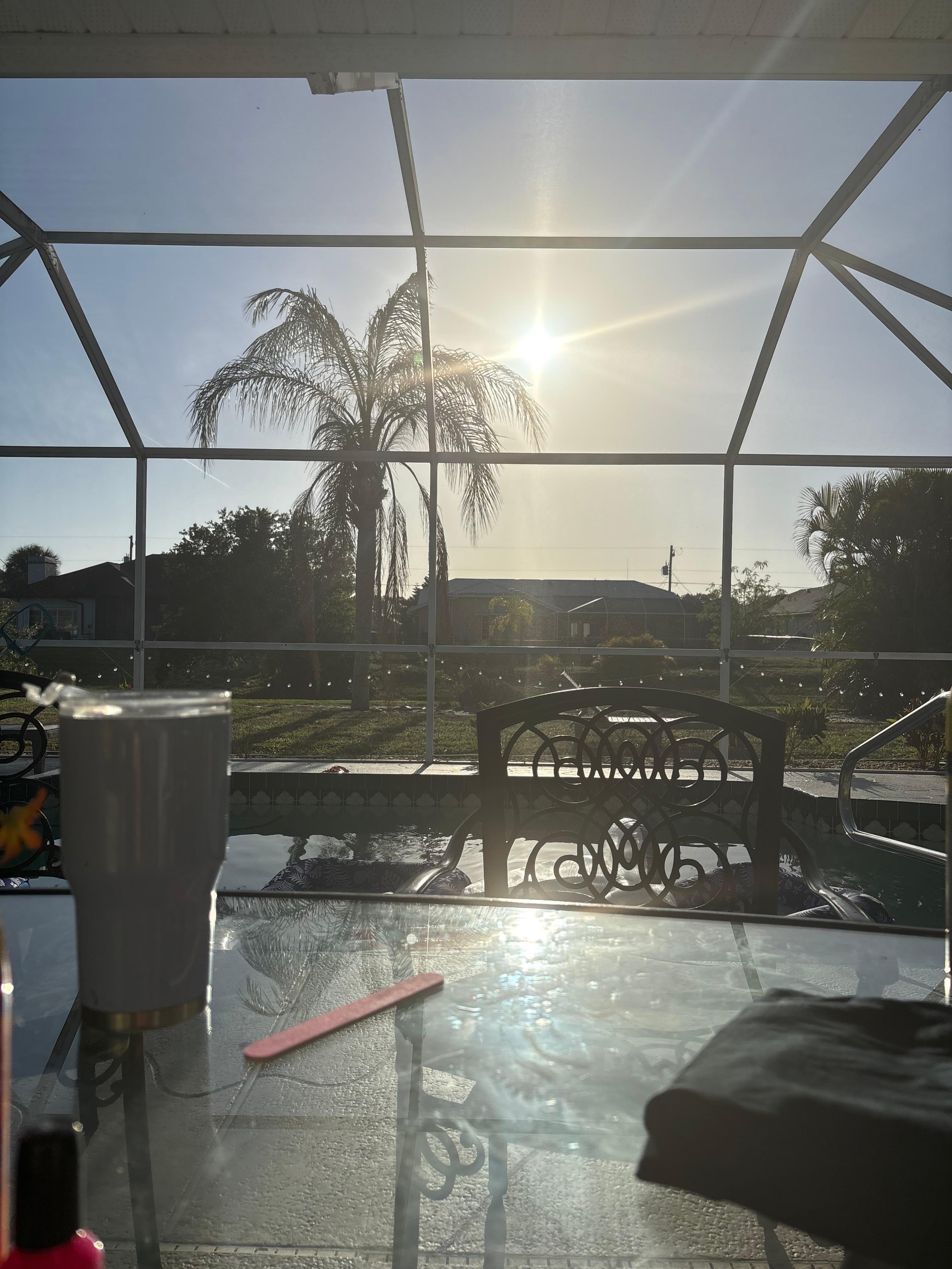 Morning coffee watching the sun rise 