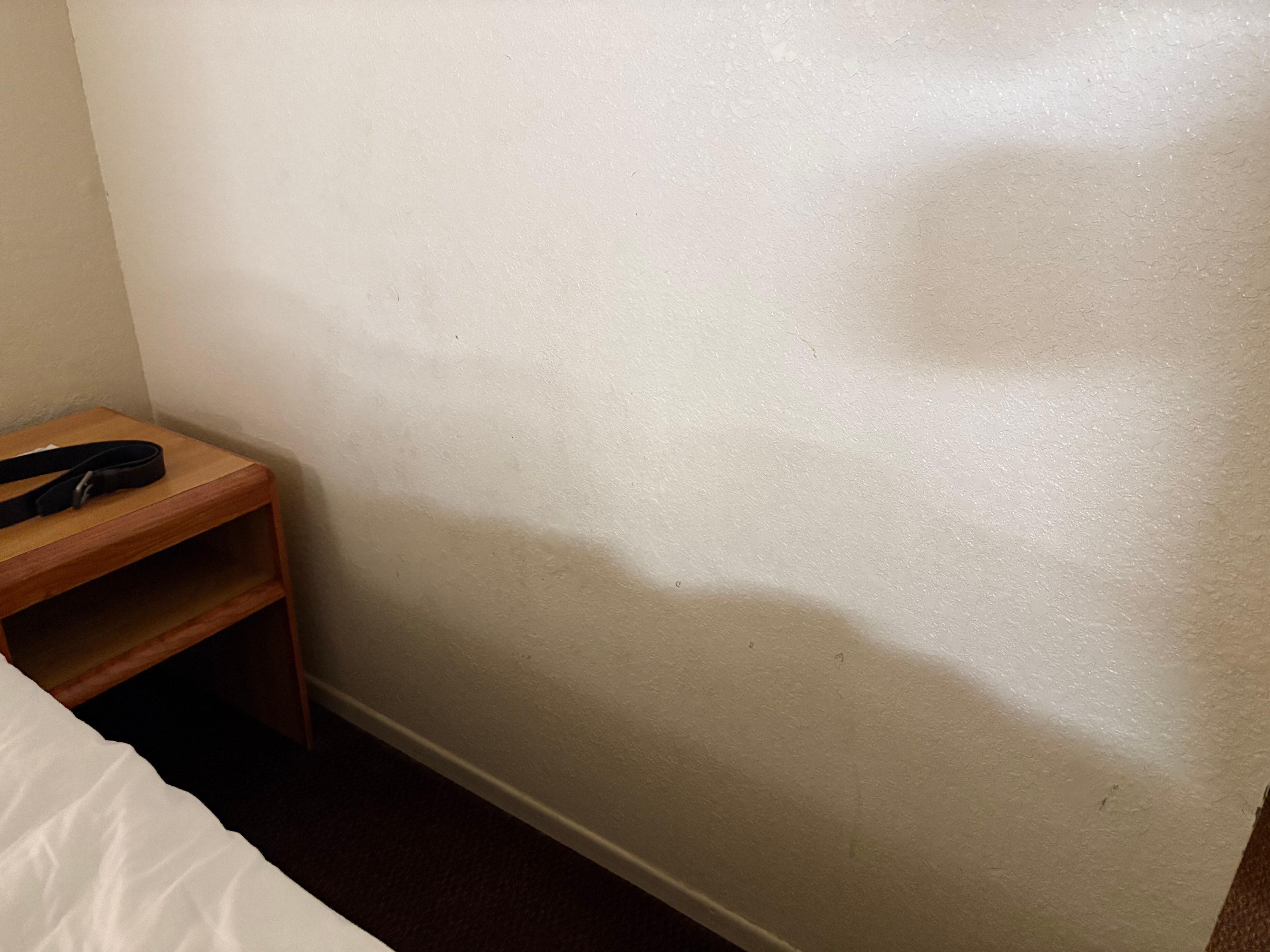 Walls stained with filth