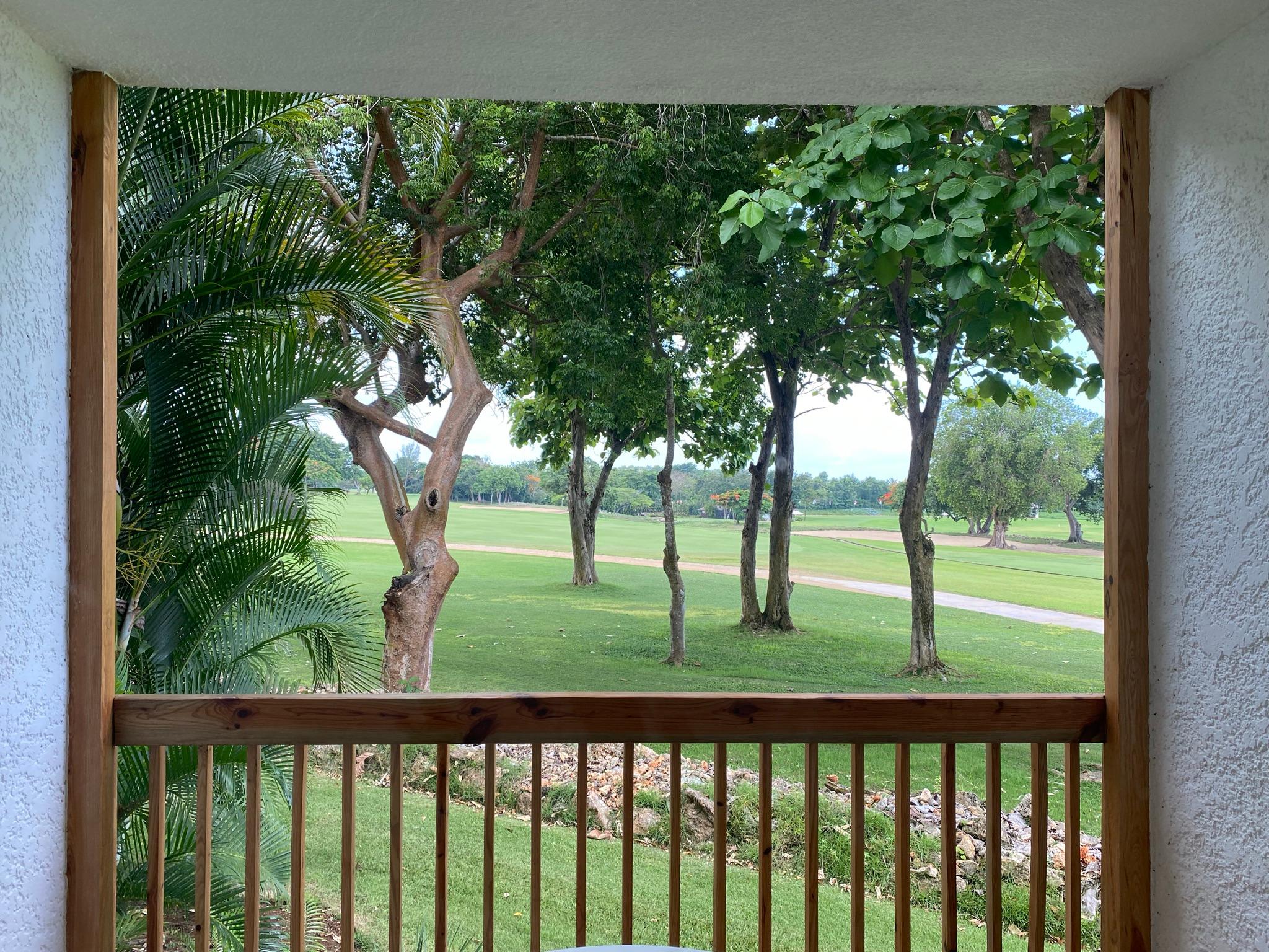 La vue depuis la terrasse de la chambre