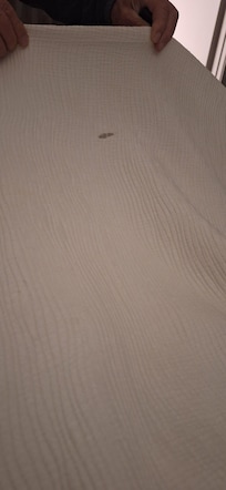 Hole in bedspread