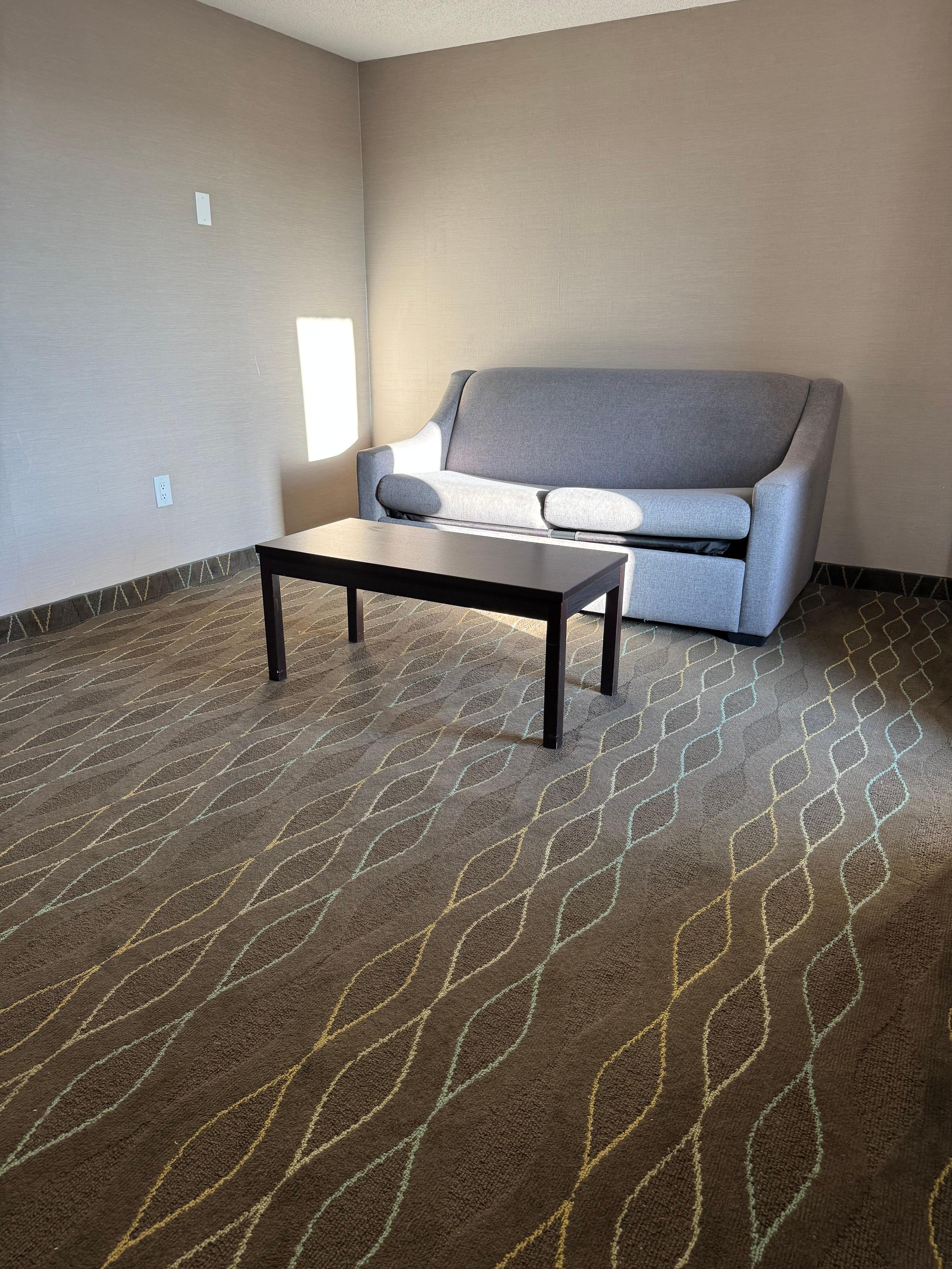 The sofa bed would not close so it was very uncomfortable to sit on. 