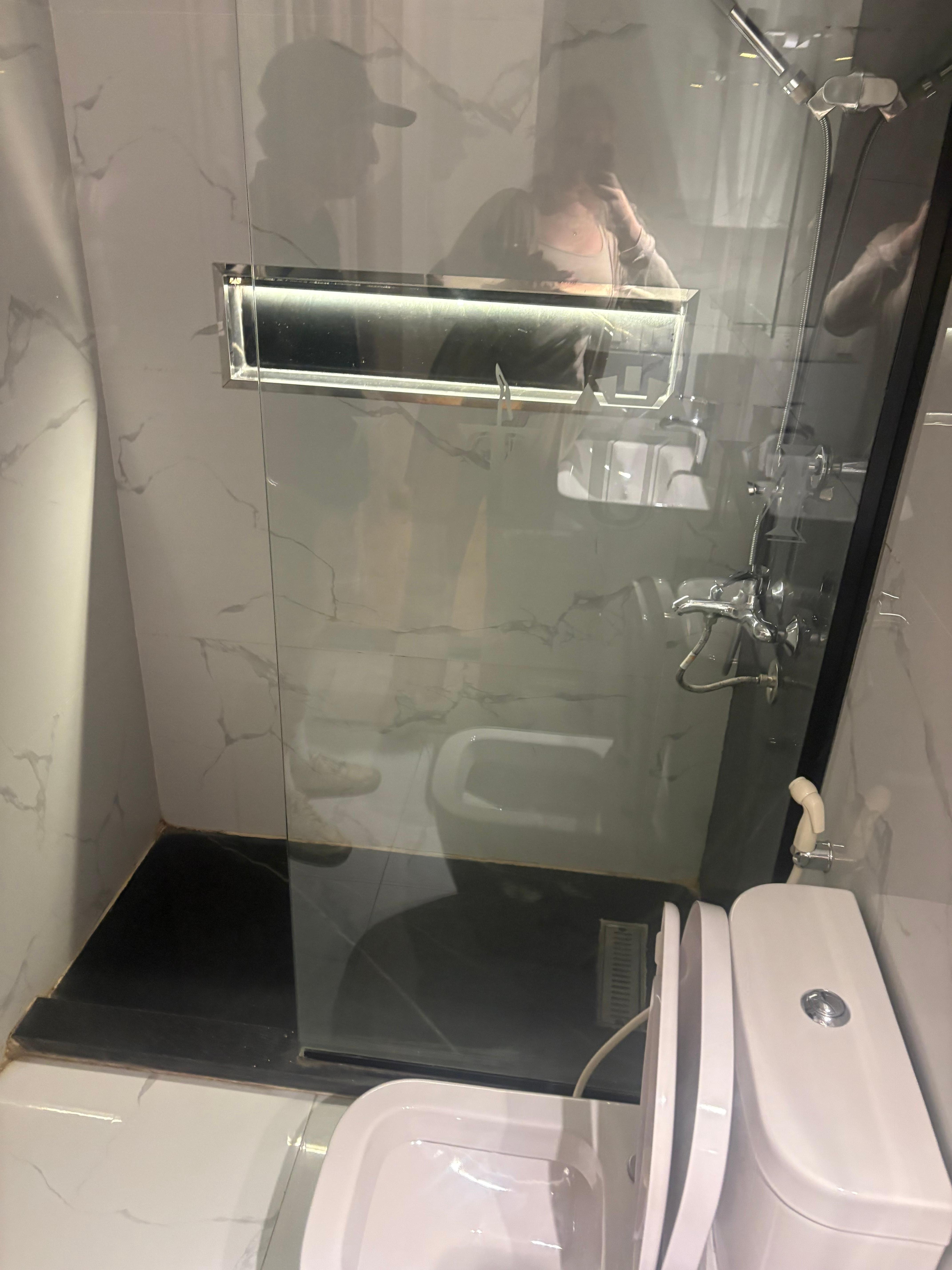 bidet built in and shower. sink and mirror not pictured 