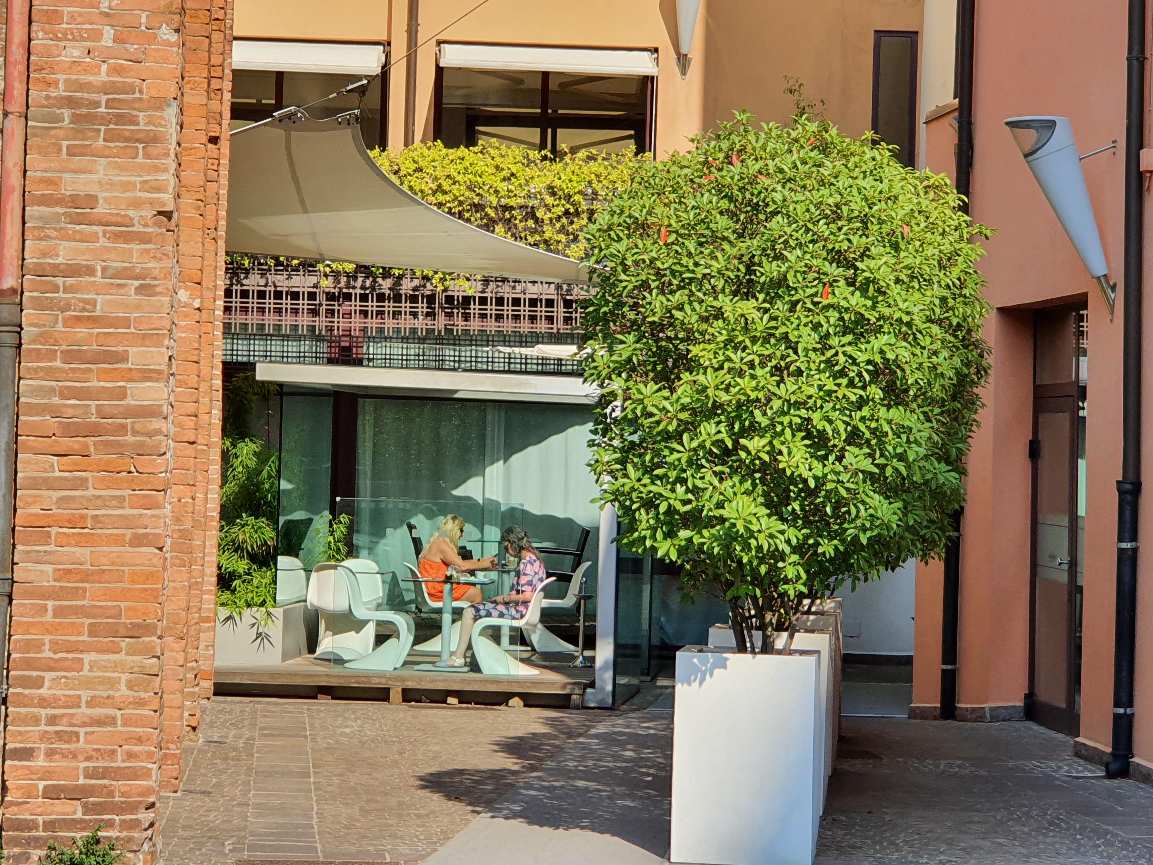 Covered outdoor eating area