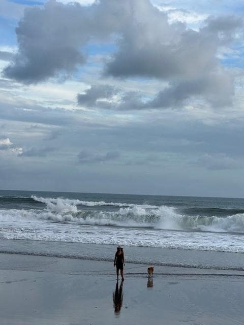 Walking on the beach -about a 10 minute walk