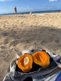 Fresh papaya from nearby deli