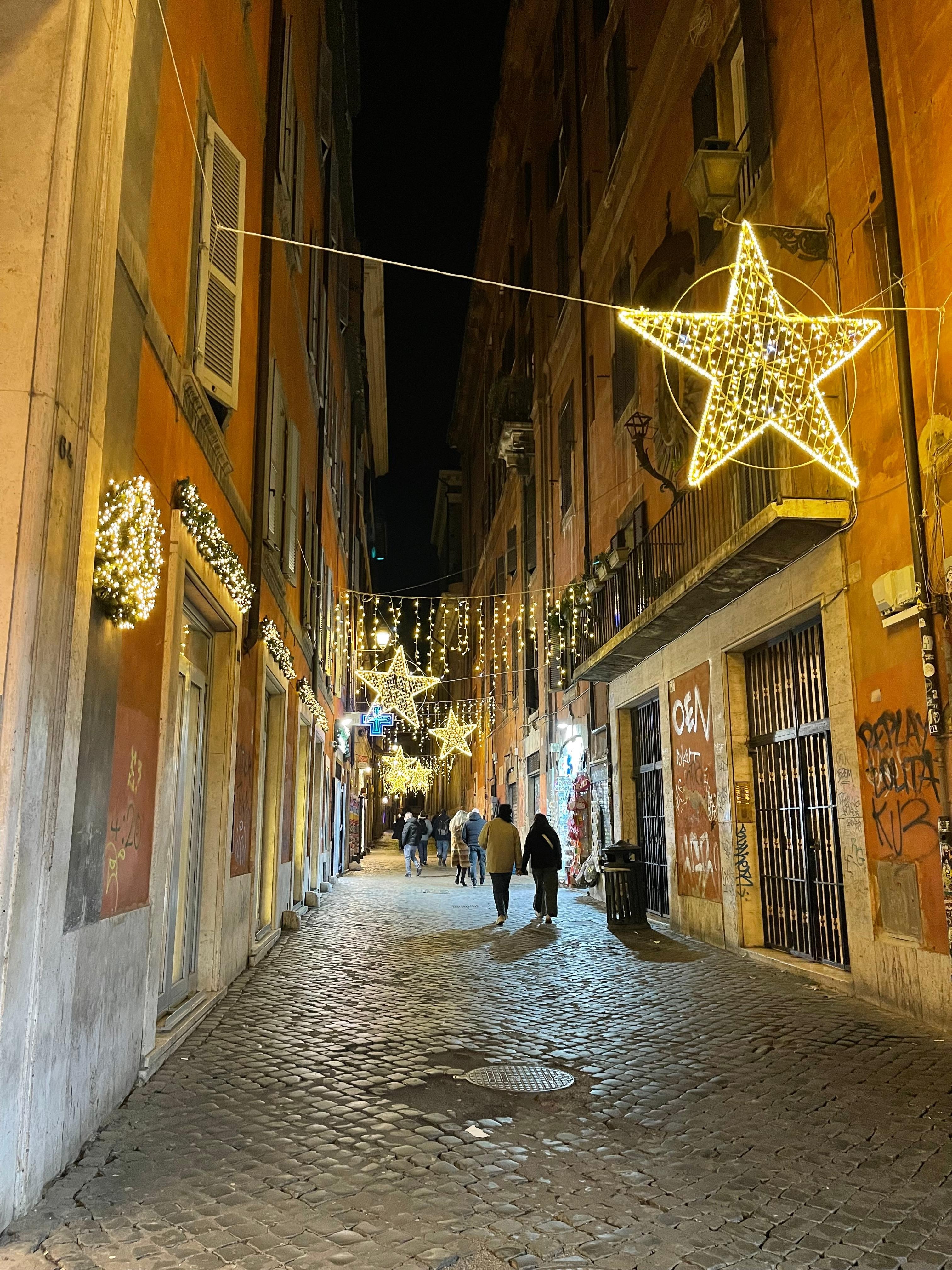 View of the street during the holidays