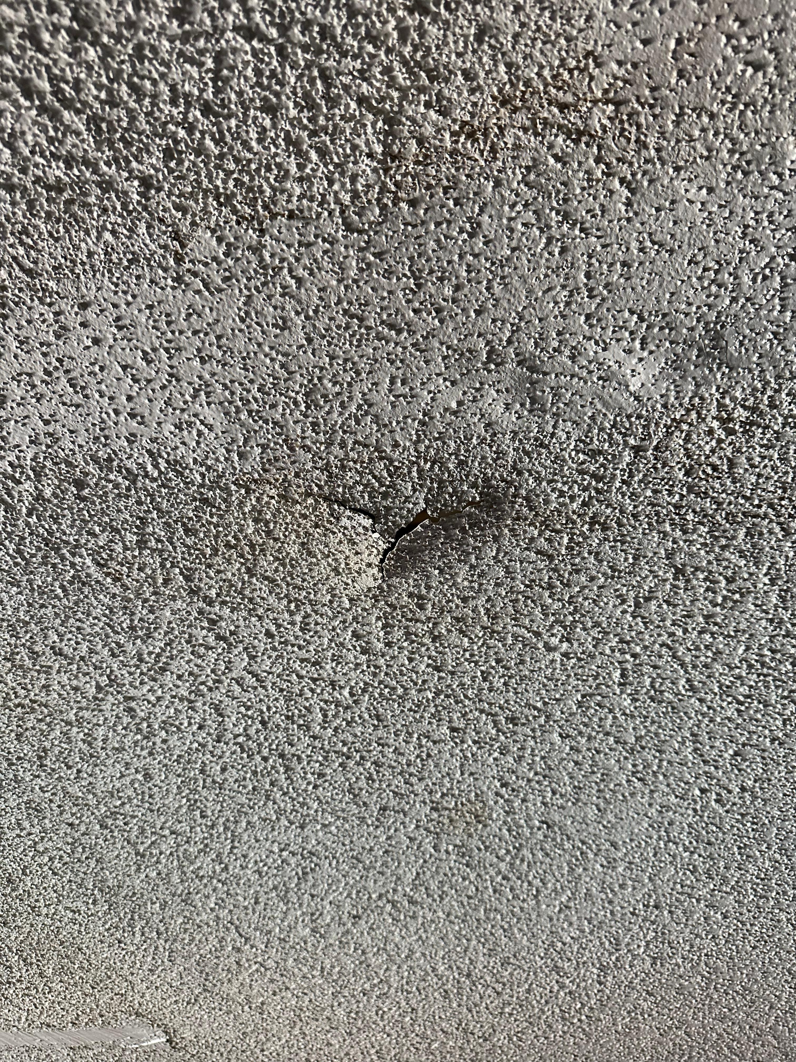 Example of where the ceiling is about to come down.